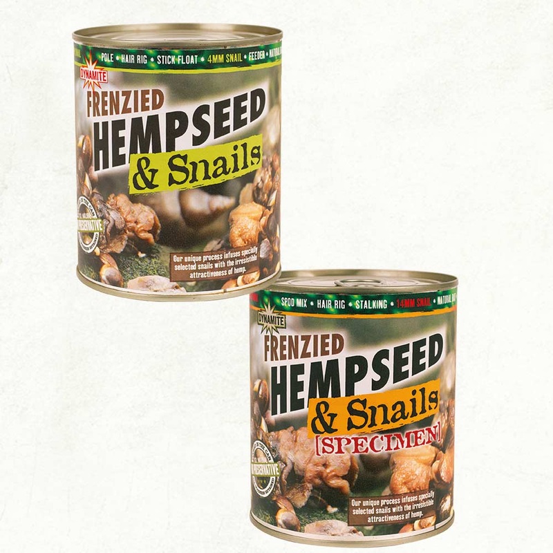 Dynamite Baits Frenzied Hemp & 4mm Snails Can 700g