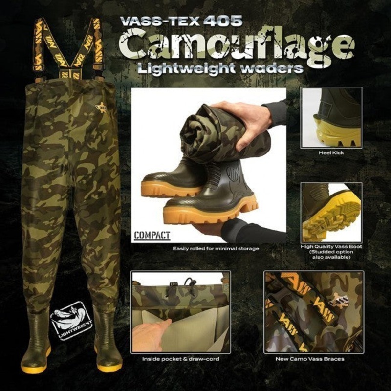 Vass Tex 405 'Lightweight' Camouflage Waders