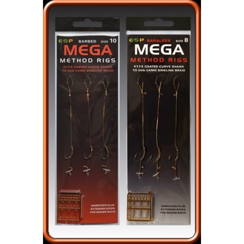 ESP Mega Method Feeder Rig (3 rigs per pack. Barbed)