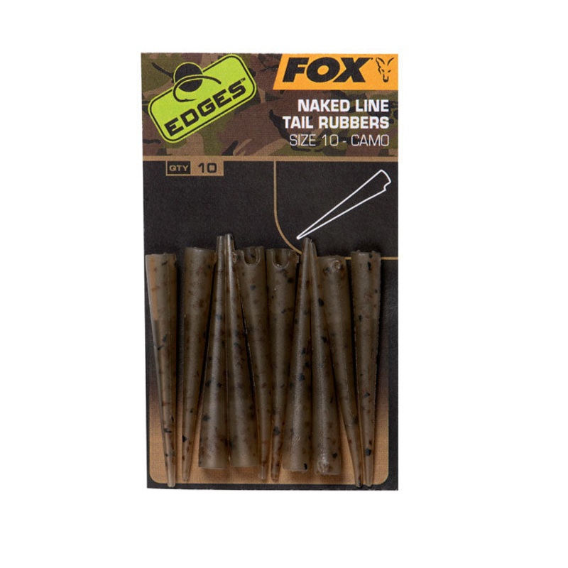 Fox Edges Camo Naked Line Tail Rubbers Size 10