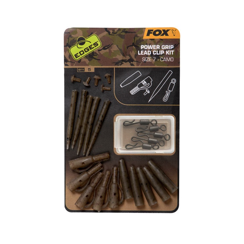 Fox Edges Power Grip Lead Clip Kit Size 7 Camo