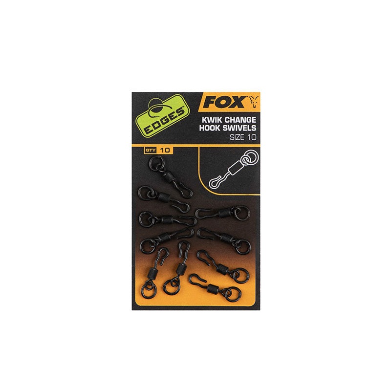Fox Edges Kwik Change Hook Swivels Size 10