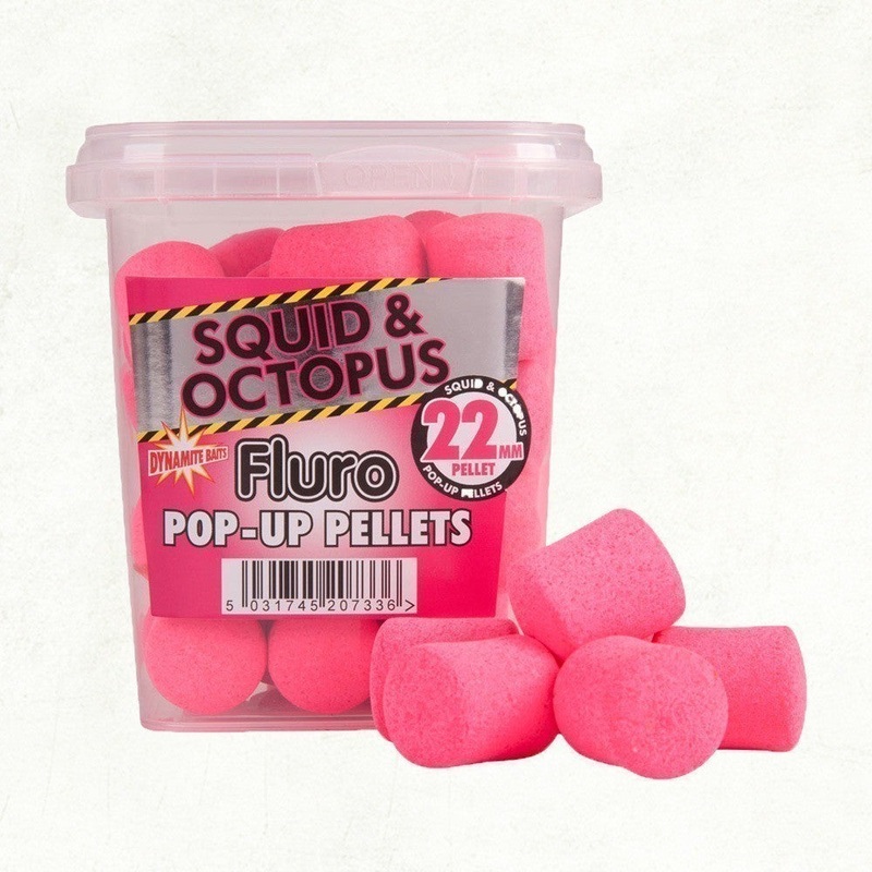 Dynamite Baits Squid & Octopus Fluro Pink Pop-Up Pellets 22mm