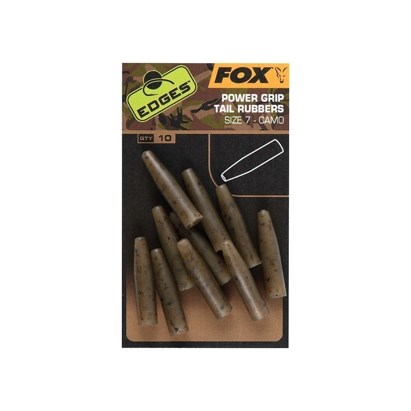 Fox Edges Camo Powergrip tail rubbers size 7x 10pcs
