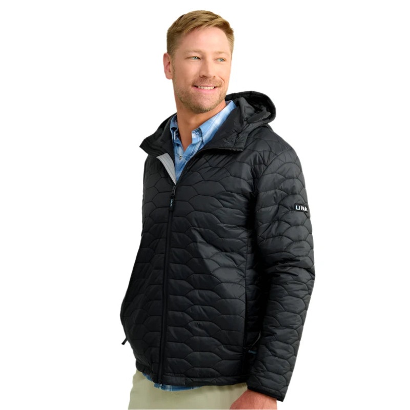 Huk Scale Hooded Jacket - Black