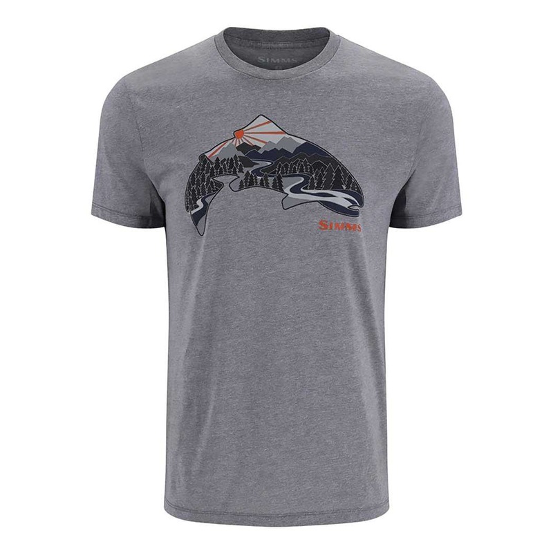 Simms M's Troutscape T-Shirt - Athletic Heather