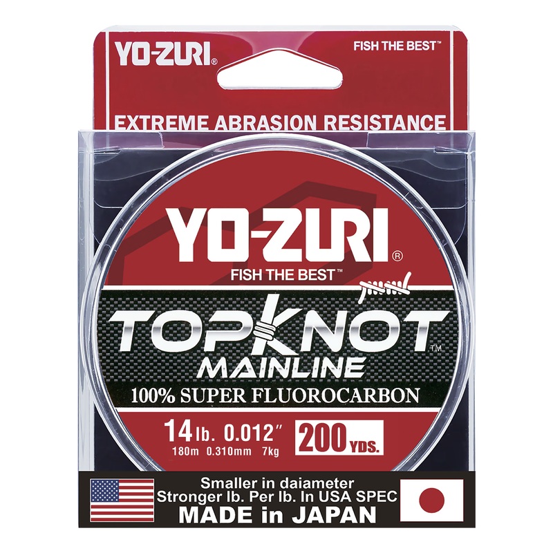 Yo-Zuri TopKnot MainLine 100% Fluorocarbon Fishing Line - 200yd