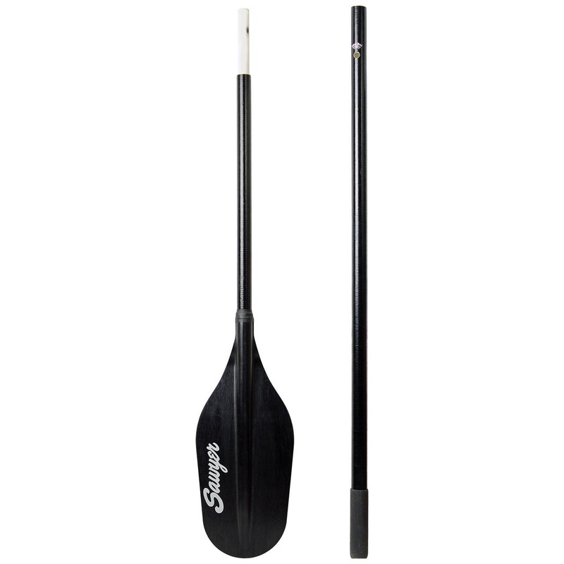 Sawyer Small Stealth Oar - Black Shaft - 2 Piece - 7' - Shoal Cut Blade - With Rope Wrap and Plastic Oar Stop