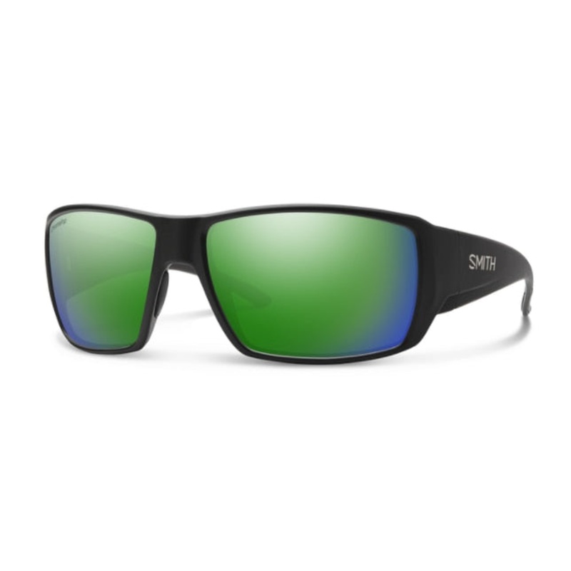 Smith Guides Choice Sunglasses - Matte Black / ChromaPop Glass Polarized Green Mirror