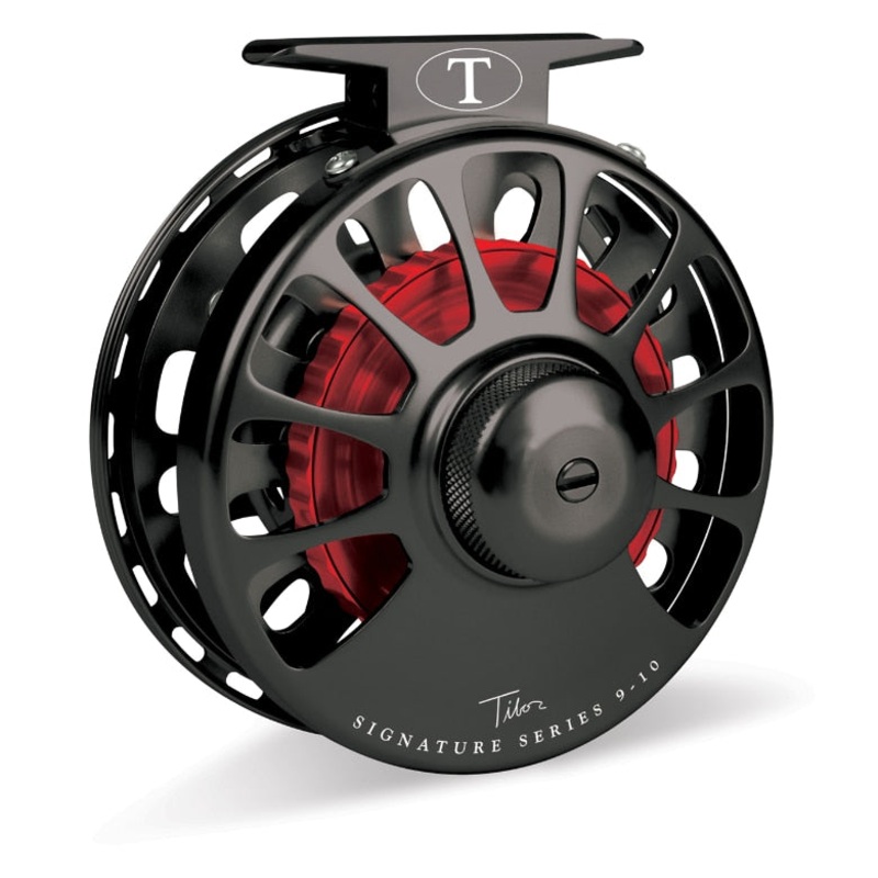 Tibor Signature Series 11-12 Fly Reel - Graphite / Violet Hub, Nameplate, Stop Nut  - Black Drag Knob & Reel Foot + Tarpon Engraving