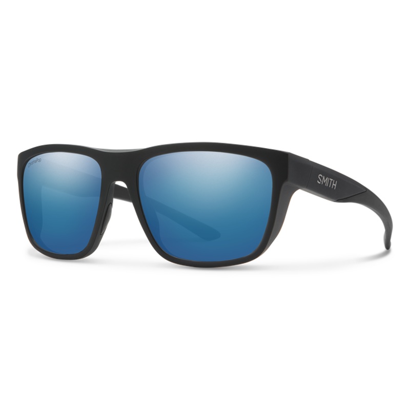 Smith Barra Sunglasses - Matte Black / ChromaPop Glass Polarized Blue Mirror Lens