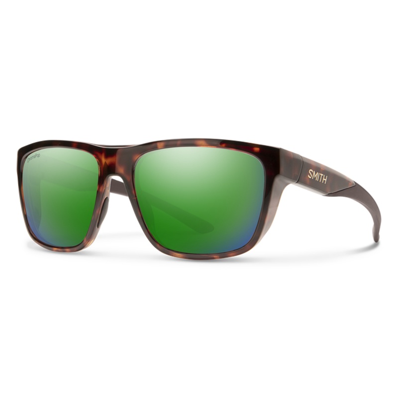 Smith Barra Sunglasses - Tortoise / ChromaPop Glass Polarized Green Mirror Lens