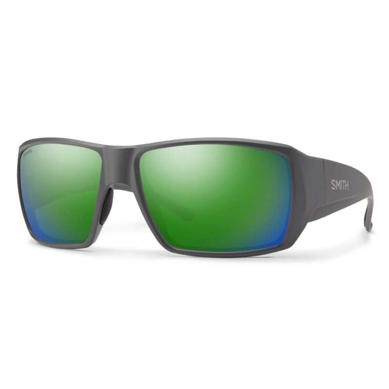 Smith Guide's Choice S Sunglasses - Matte Cement / ChromaPop Polarized Green Mirror Lens