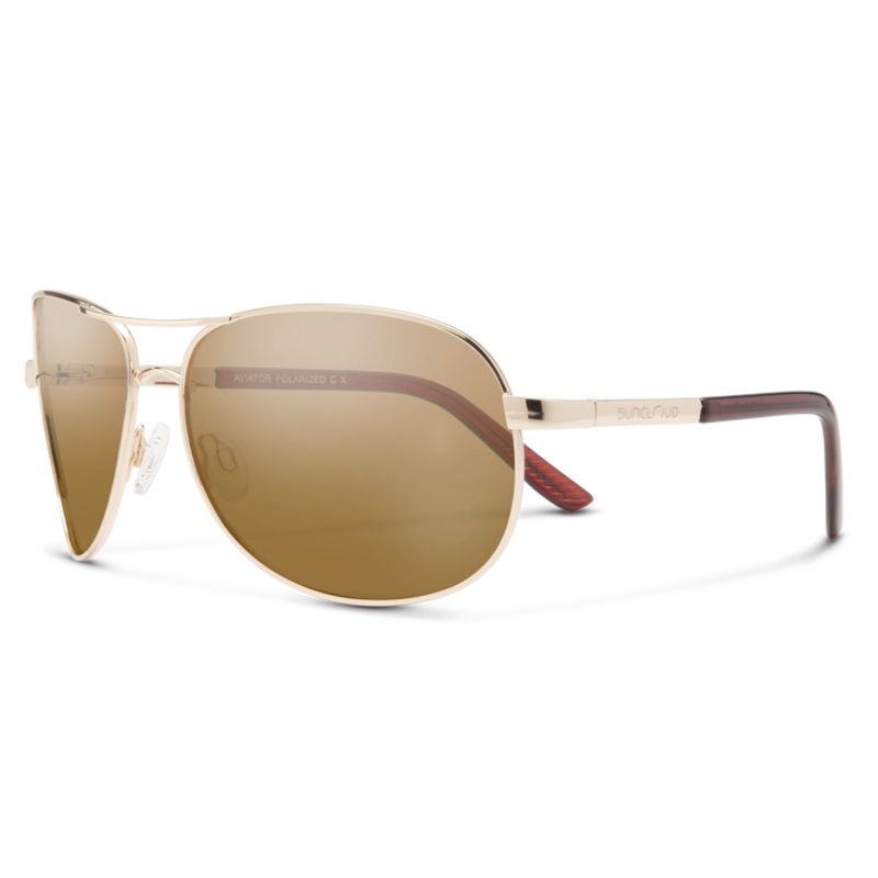Suncloud Aviator Sunglasses - Gold / Polarized Brown Lens