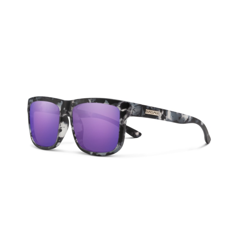 Suncloud Quiver Sunglasses - Matte Ice Tortoise | Polarized Purple Mirror Lens