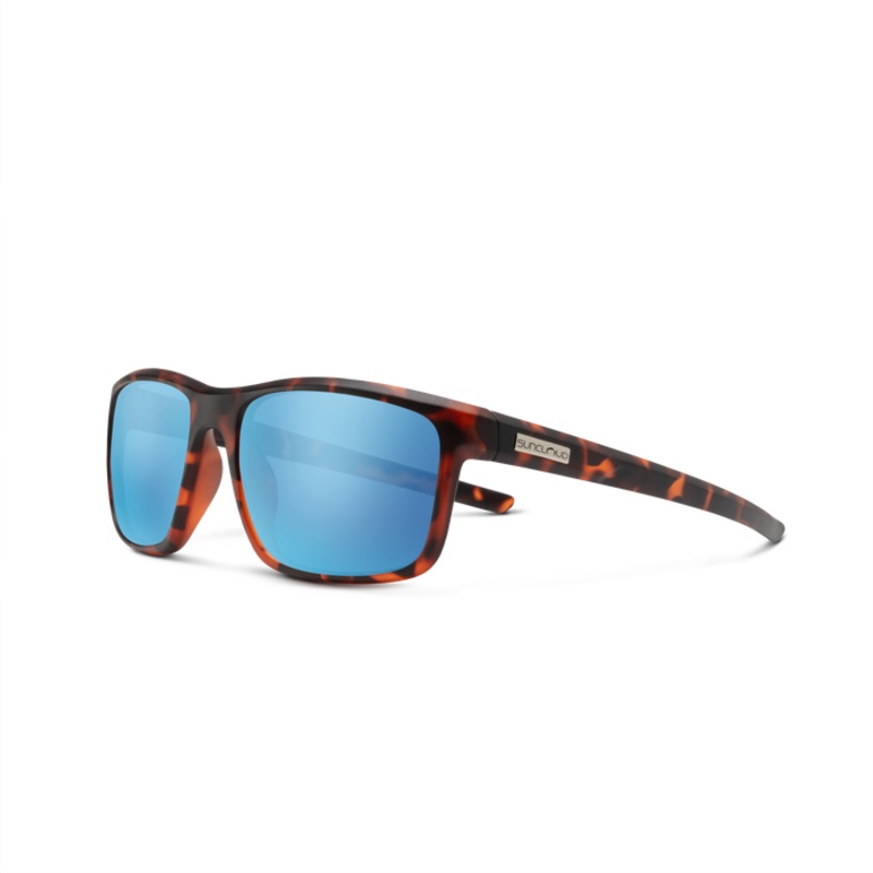Suncloud Respek Sunglasses - Matte Tortoise | Polarized Aqua Mirror Lens