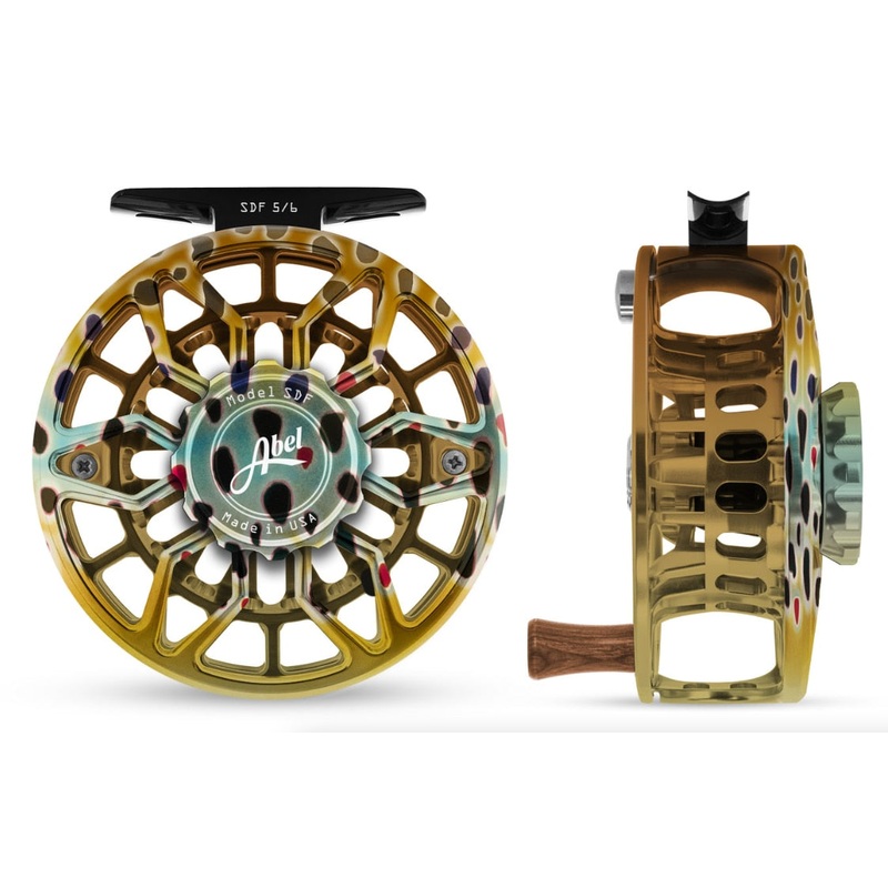 Abel SDF 5/6 Fly Reel - Solid DeYoung Rainbow Flank / DeYoung Rainbow Flank Drag Knob & Walnut Handle