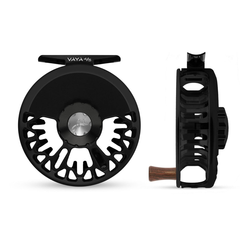 Abel Vaya 4/5 Fly Reel - Black / Black Drag Knob & Rosewood Handle