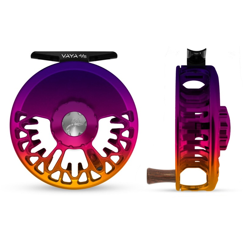 Abel Vaya 4/5 Fly Reel - Sunset Fade / Sunset Fade Drag Knob & Walnut  Handle