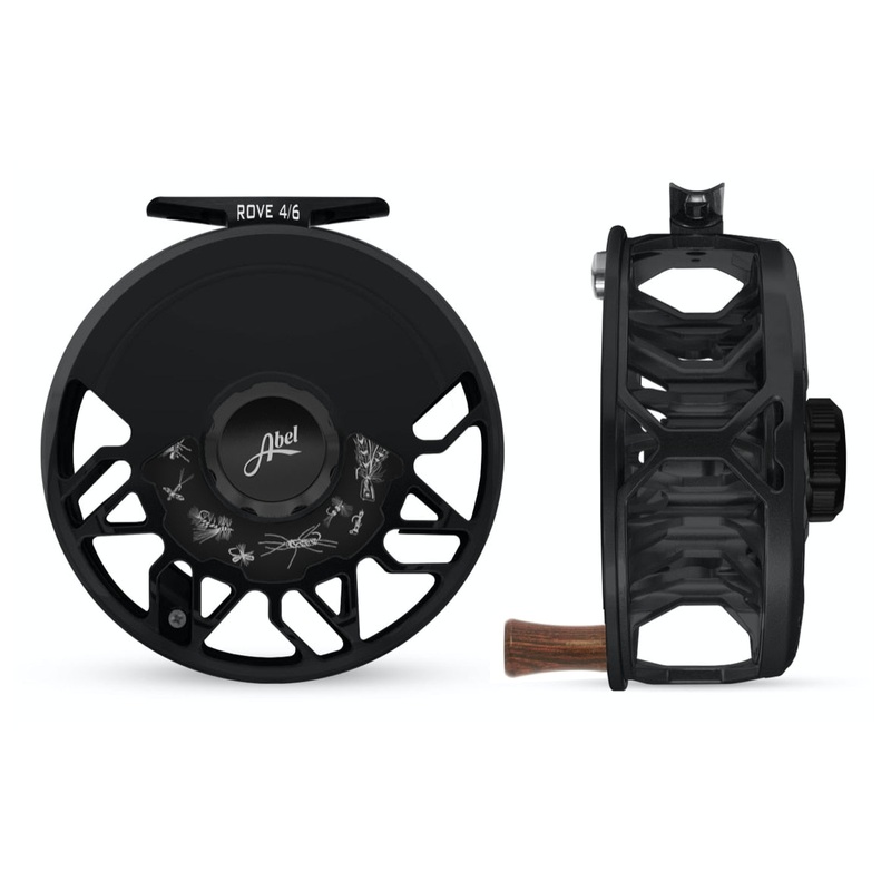 Abel ROVE 4/6 Fly Reel - Black / Black Drag Knob - Freshwater Drag Plate & Rosewood Handle