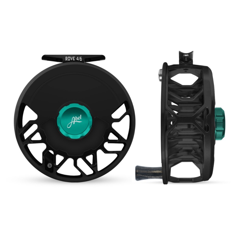 Abel ROVE 4/6 Fly Reel - Black / Teal Drag Knob - Black Drag Plate & Ebony Handle