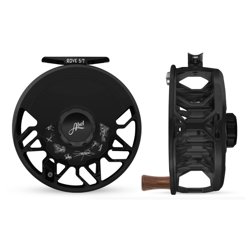 Abel ROVE 5/7 Fly Reel - Black Reel / Black Drag Knob - Freshwater Drag Plate & Rosewood Handle