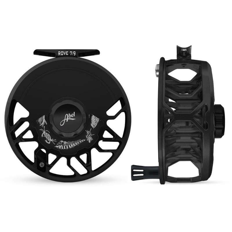 Abel ROVE 7/9 Fly Reel - Ported - Black Finish / Black Drag Knob - Saltwater Drag Plate - Black Handle