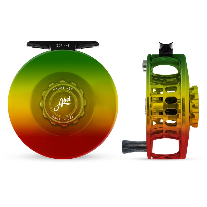 Abel SDF 4/5 Fly Reel - Solid Rasta Fade / Rasta Fade Drag Knob & Ebony Handle