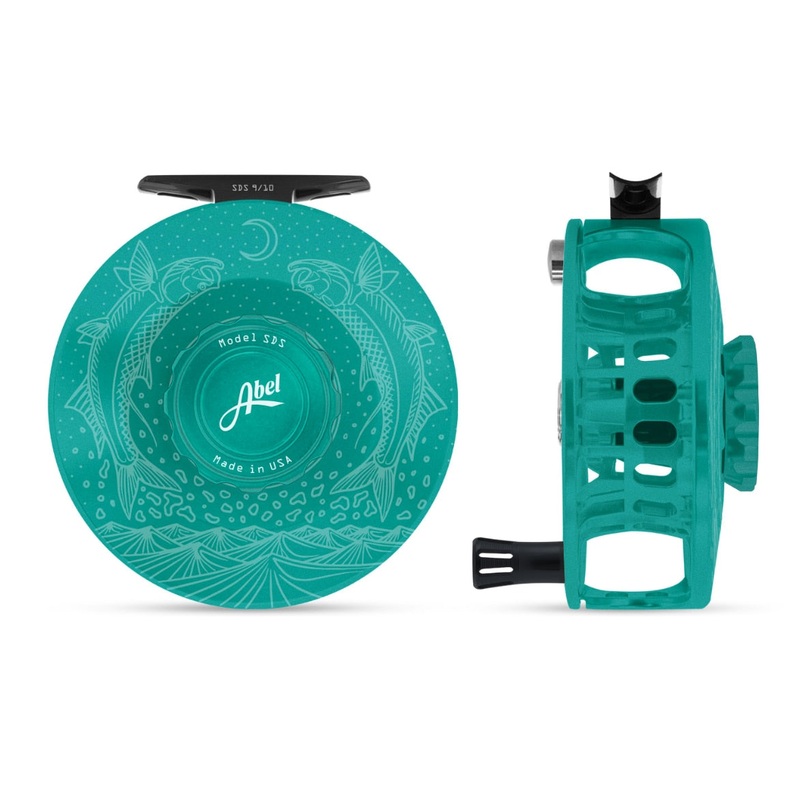 Abel SDS 9/10 Fly Reel - Solid Casey Underwood Moondance Satin Teal / Matching Drag Knob & Black Aluminum Handle