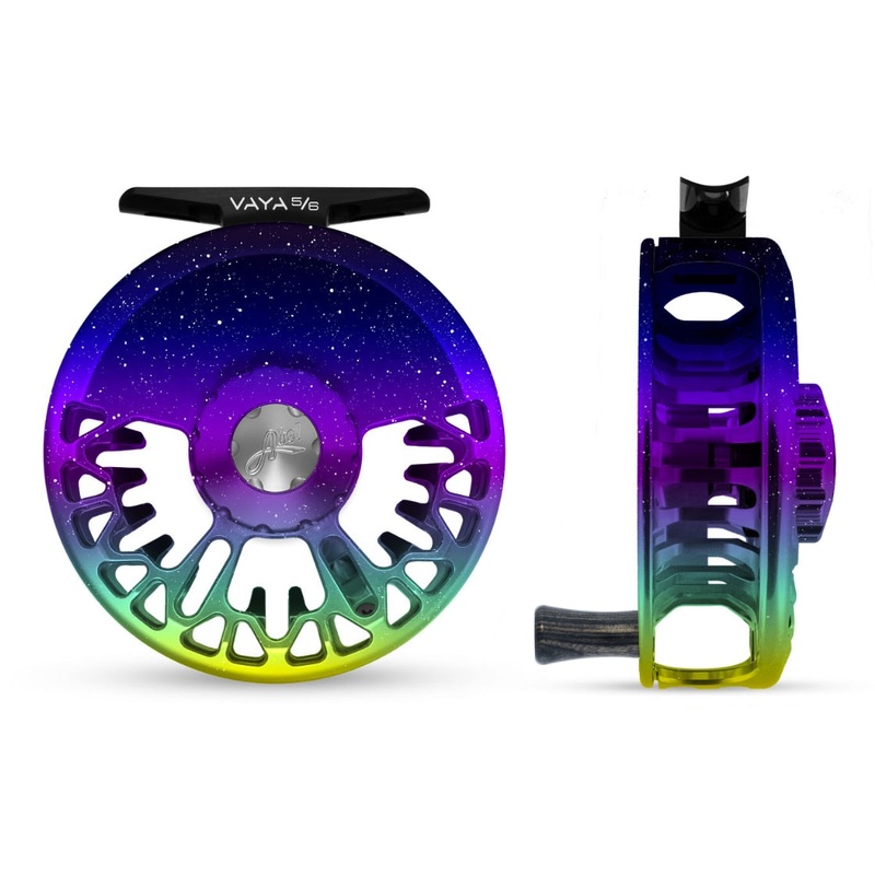 Abel Vaya 5/6 Fly Reel - Northern Lights Fade / Matching Drag Knob & Ebony Handle