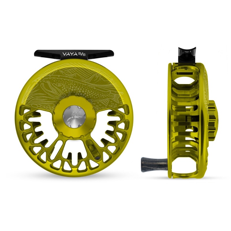 Abel Vaya 5/6 Fly Reel - Underwood On the Hunt Lime Green / Lime Green Drag Knob & Ebony Handle