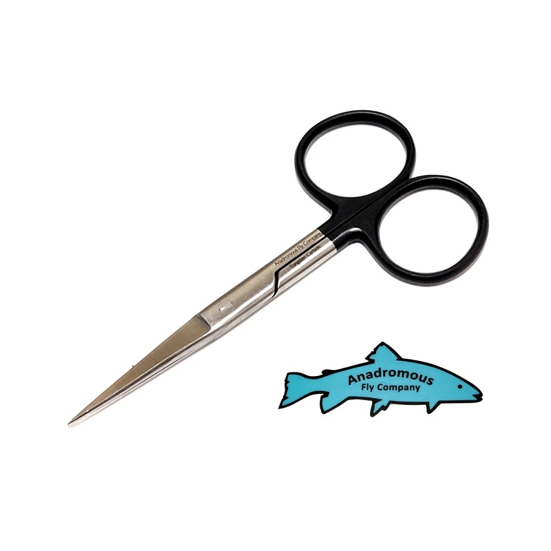 Anadromous 5 Tungsten Carbide Hair Scissors, Curved, Black Loops