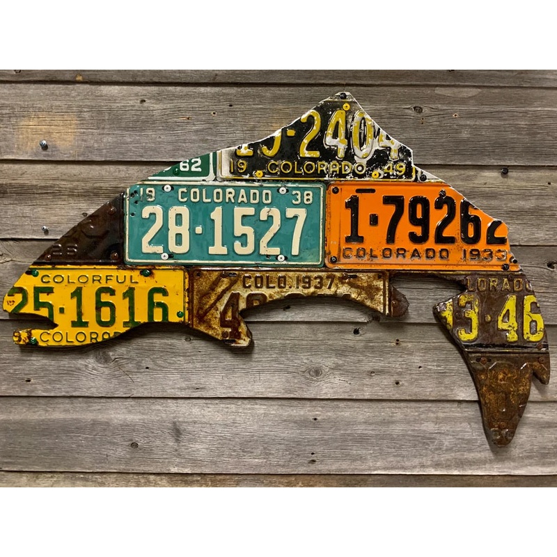 Colorado Trout Antique License Plate Art