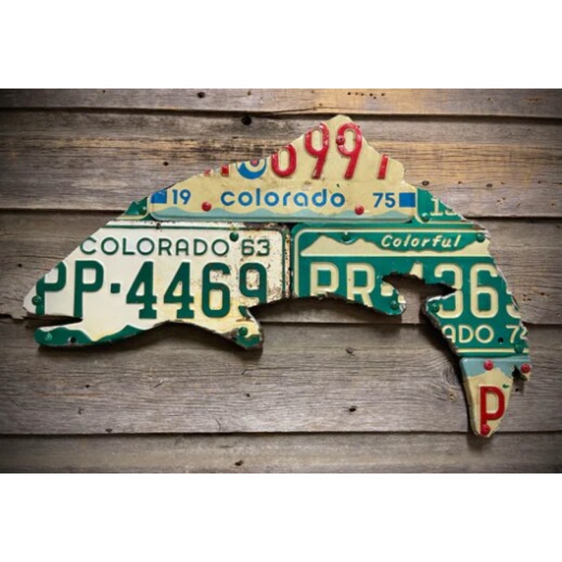 Vintage Colorado Trout License Plate Art - 35