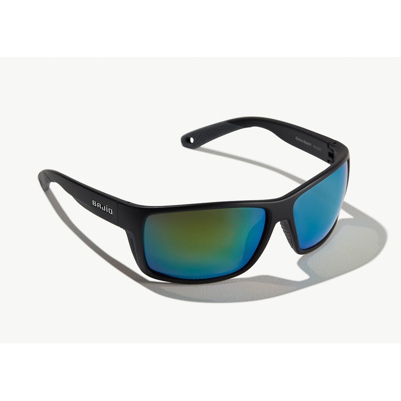 Bajo Bales Beach Sunglasses - Black Matte Frame / Green Mirror Polycarbonate Lens