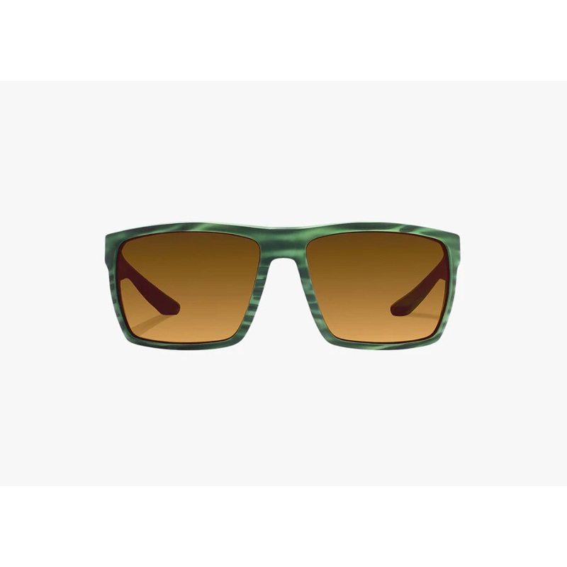Bajo Stiltsville Sunglasses - Green Stripe Matte Frame / Copper Glass Lens