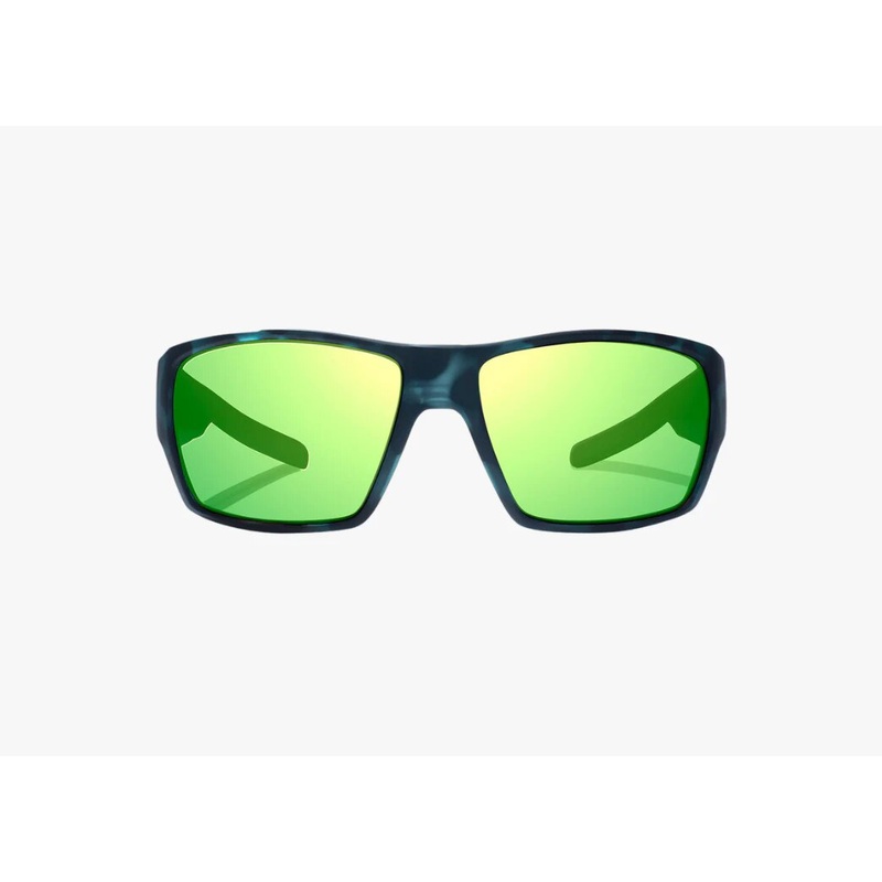 Bajo Vega Sunglasses - Blue Tort Matte Frame / Green Mirror Glass Lens
