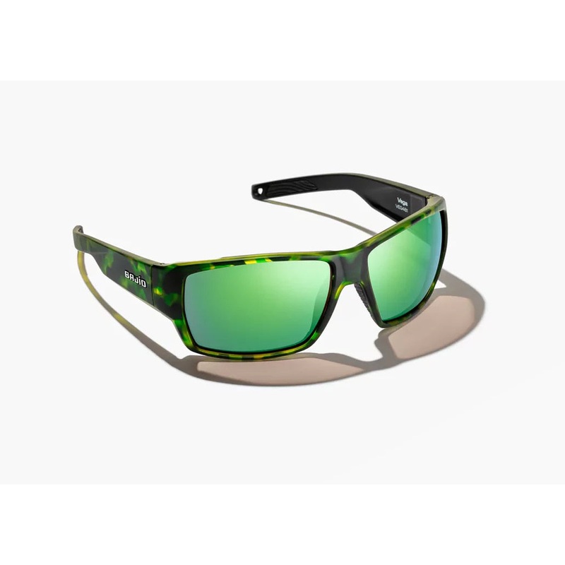 Bajo Vega Sunglasses - Green Tort Matte Frame / Green Mirror Glass Lens