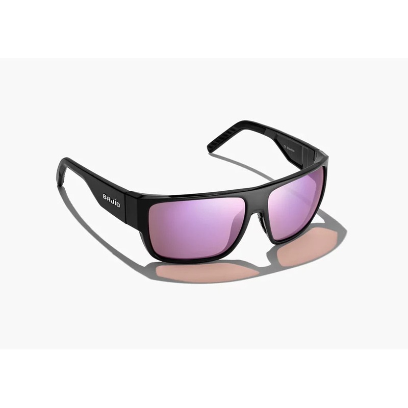 Bajo Ozello Sunglasses - Black Matte Frame / Rose Mirror Glass Lens