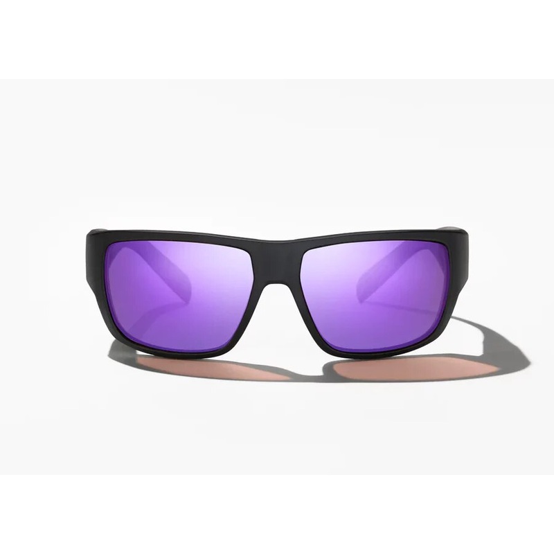 Bajo Piedra Sunglasses - Matte Black Frame / Violet Mirror Glass Lens