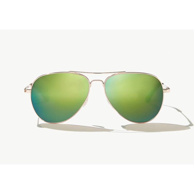 Bajo Soldado Sunglasses - Rose Gold Satin Frame / Green Mirror Glass Lens