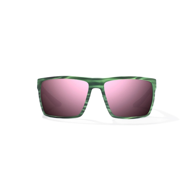 Bajo Stiltsville Sunglasses - Green Grass Matte Frame / Rose Mirror Lens