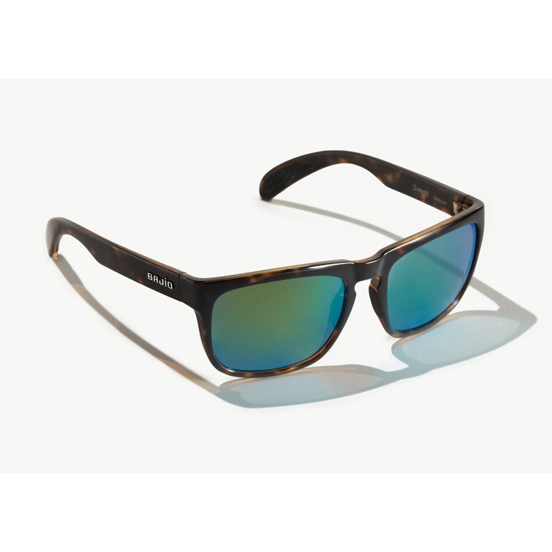Bajo Swash Sunglasses - Matte Black Frame / Green Mirror Glass Lens