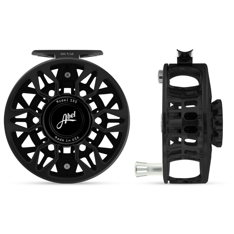 Abel SDS 9/10 Fly Reel - Ported Black Finish / Black Knob & Platinum Handle