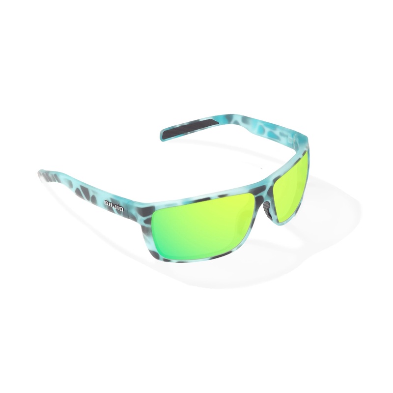 Bajo Sigs Sunglasses - Light Blue Water Matte Frame / Green Mirror Glass Lens