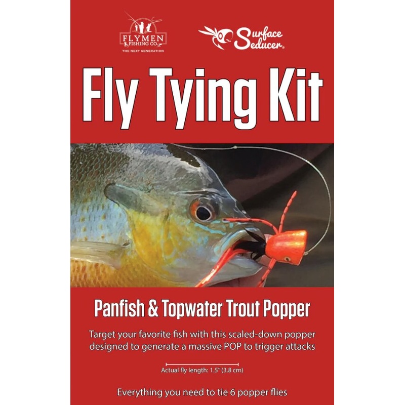 Flymen Fishing Co. Fly Tying Kit - Surface Seducer Panfish & Topwater Trout Popper