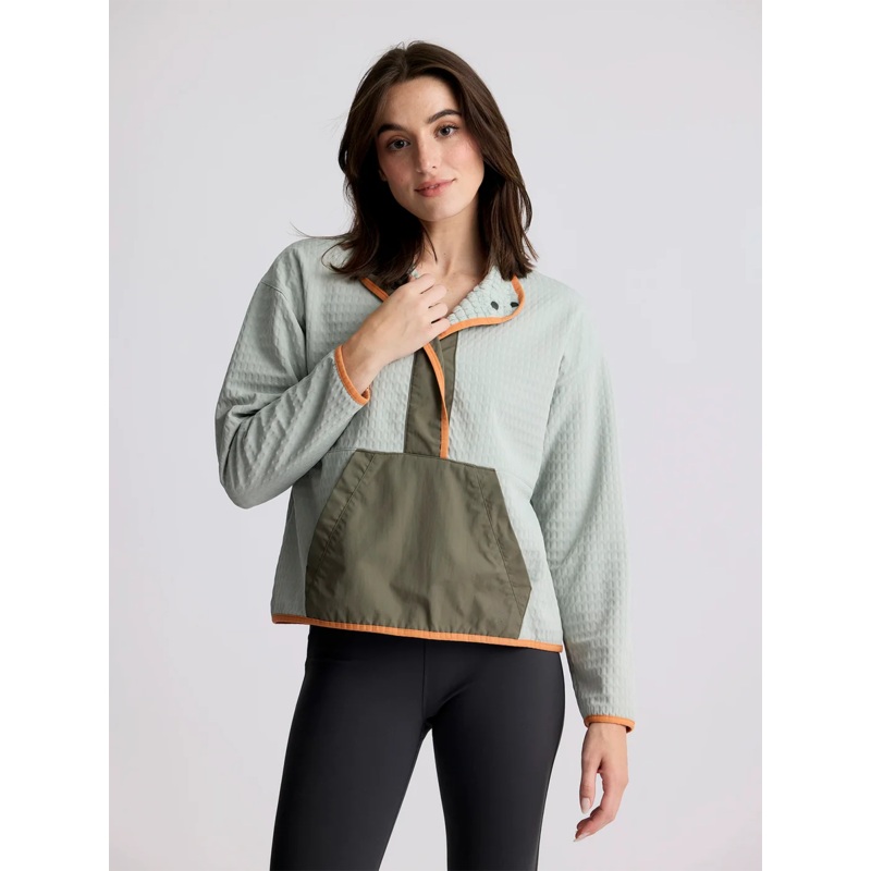 Free Fly Apparel Women's Gridback Fleece Snap Pullover
