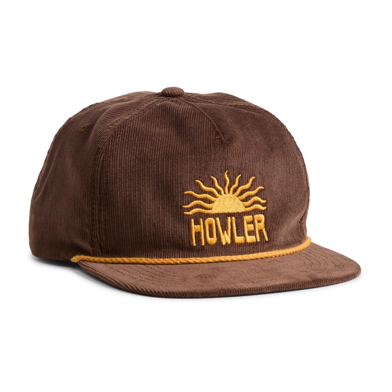 Howler Brothers Unstructured Snapback Hats - El Sol : Brown Corduroy