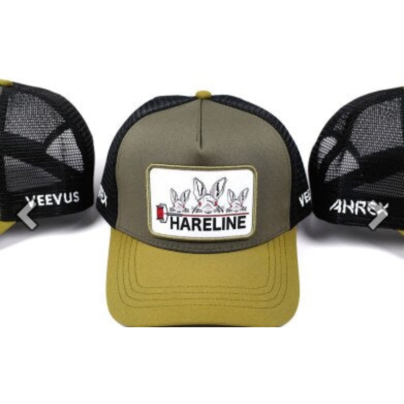 Hareline Logo Trucker Hat Olive / Black