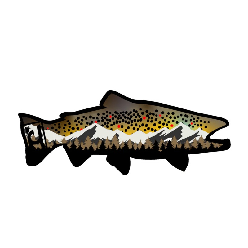 Hooked Design - Brown Trout Sticker
